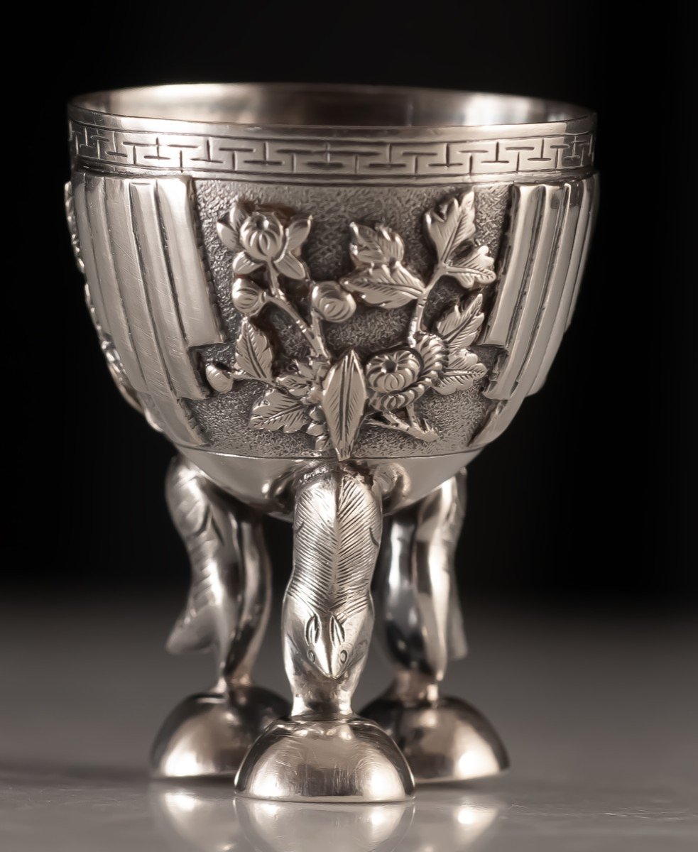 Coquetier En Argent Asiatique Chine Indochine