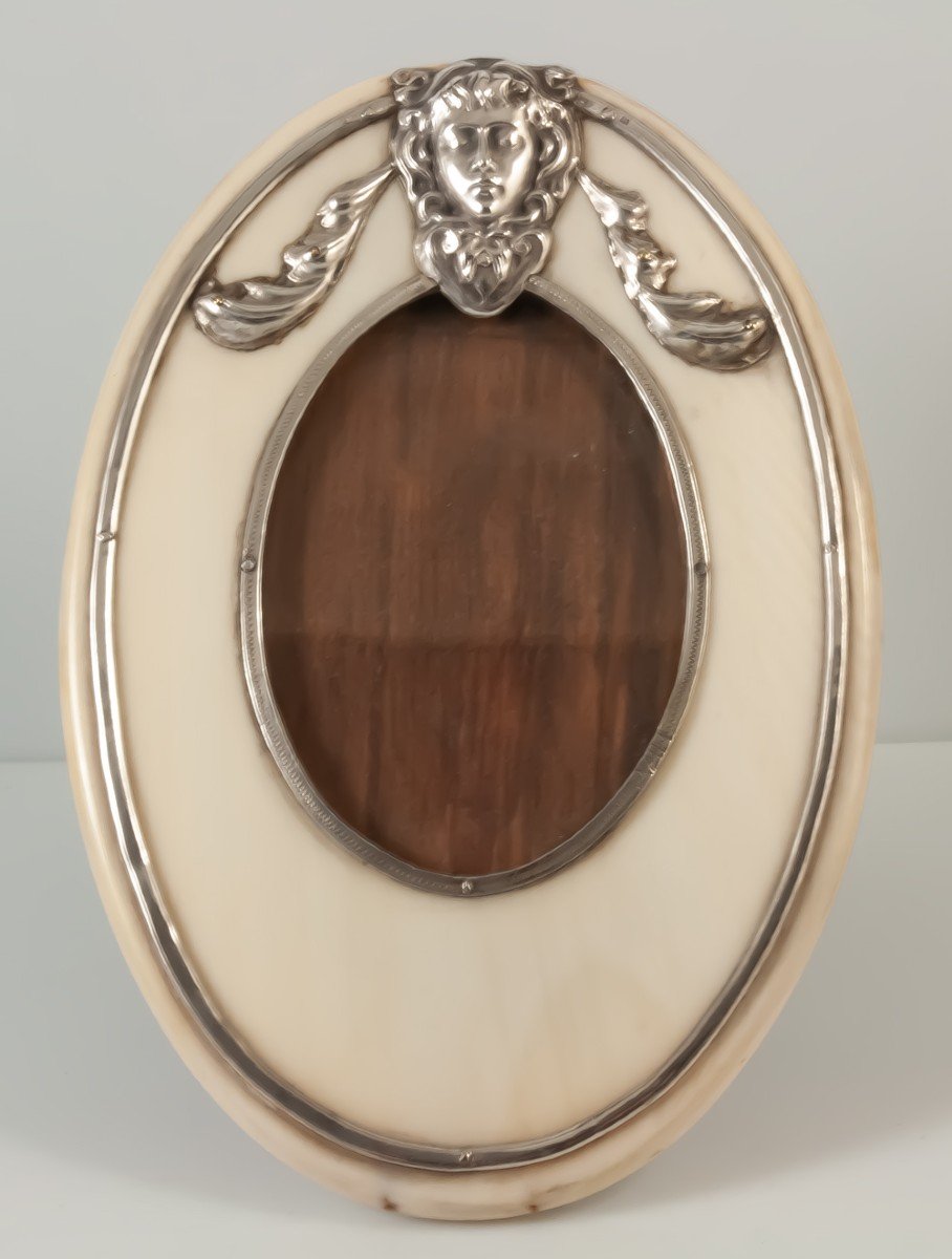 Cadre Photo En Argent Art Nouveau Tête De Femme-photo-2