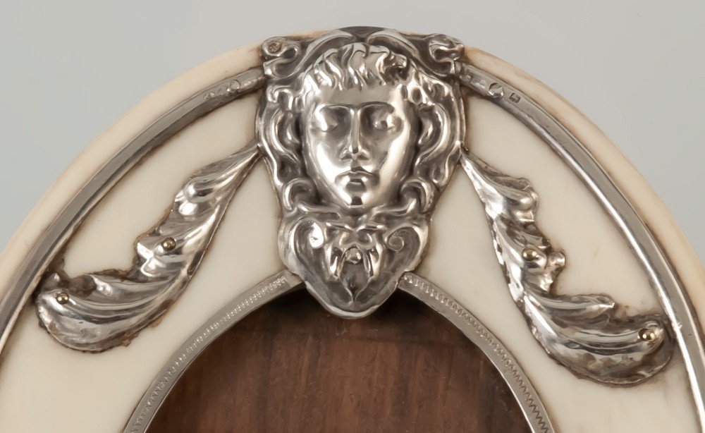Cadre Photo En Argent Art Nouveau Tête De Femme-photo-3