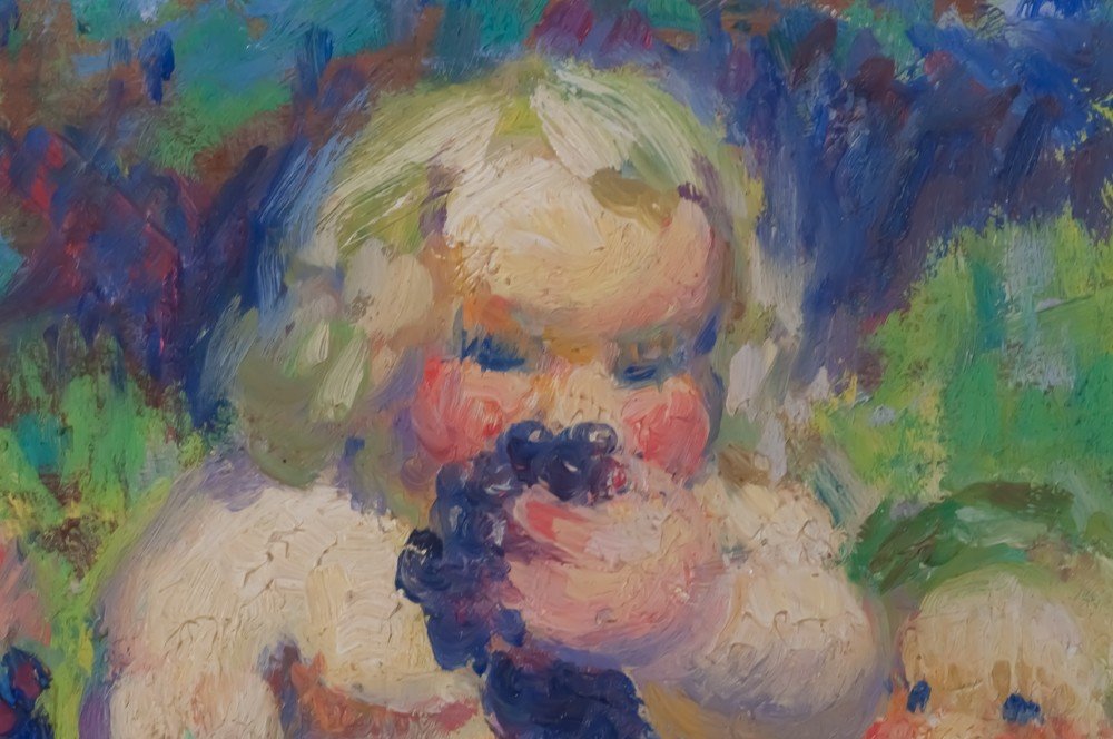 Auguste Louis Leymarie (1880-1958): Children With Grapes -photo-3