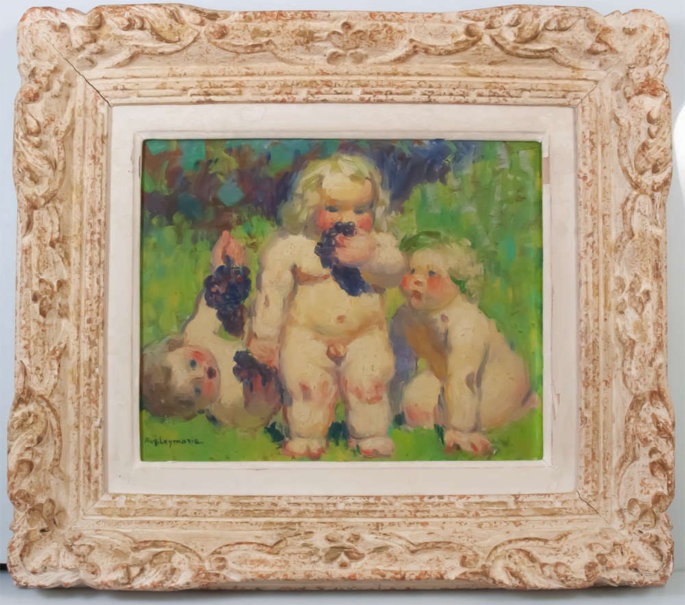 Auguste Louis Leymarie (1880-1958): Children With Grapes 