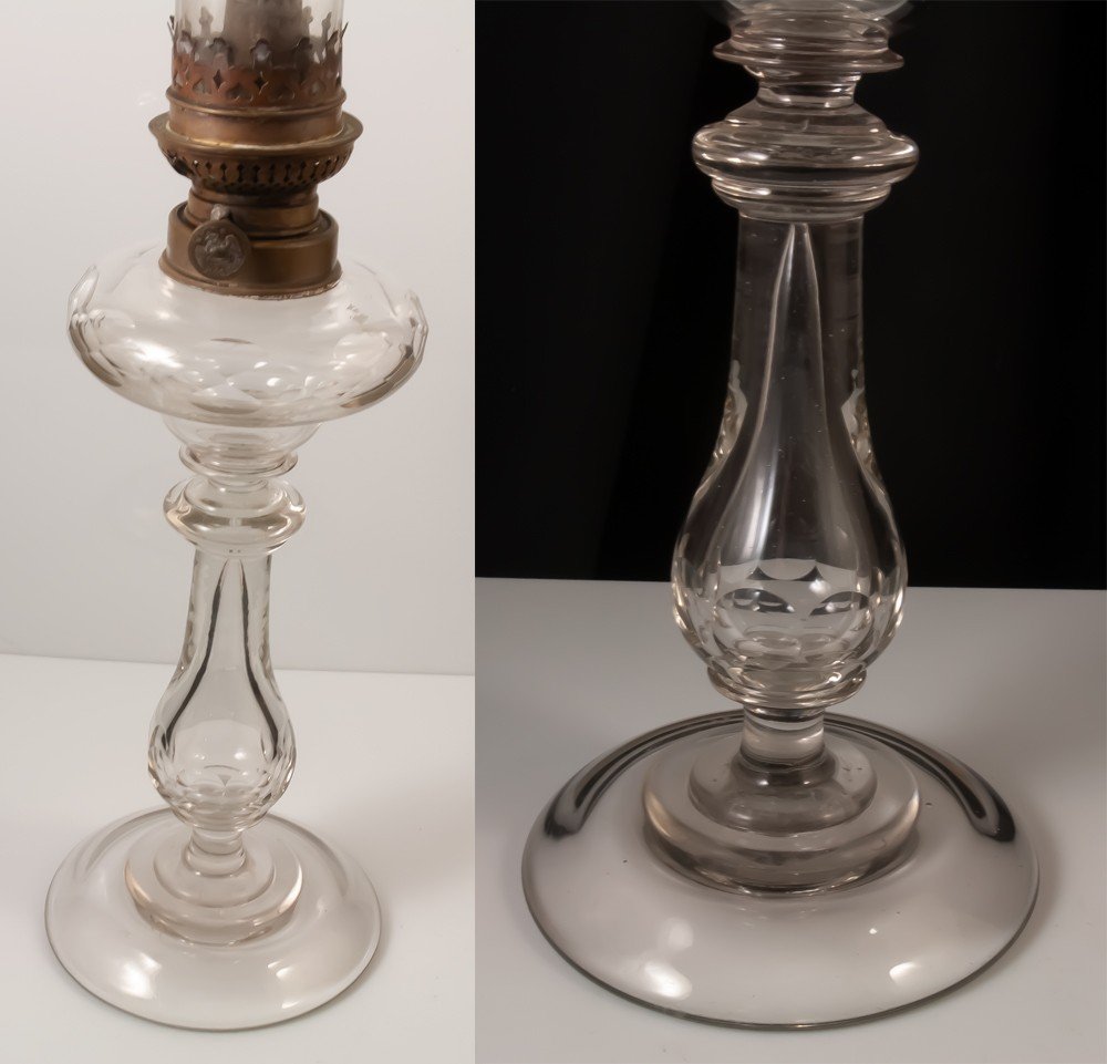 Lampe à Pétrole En Cristal Taillé Baccarat-photo-2