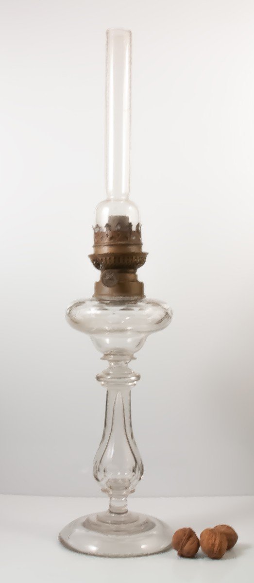 Lampe à Pétrole En Cristal Taillé Baccarat