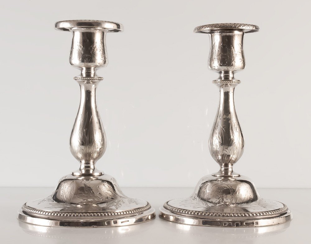 Pair Of Christofle Maritime Messageries Candlesticks