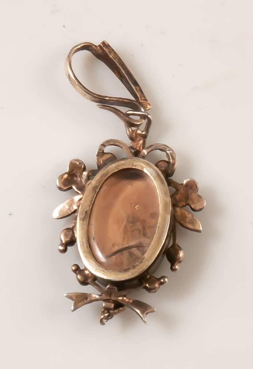 Pendentif Avec Miniature Portrait Et  Médaillon Ouvrant-photo-2