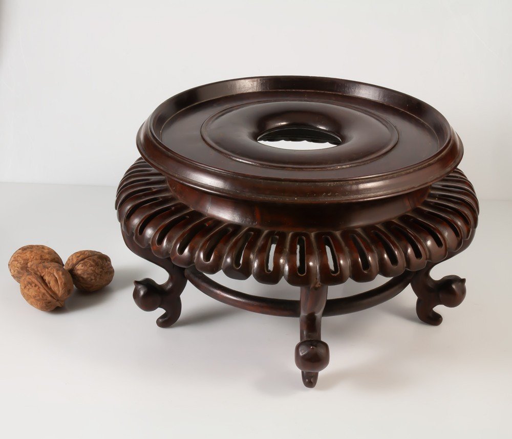 Socle En Bois Asiatique Pour Statue Ou Porcelaine / Chine / Japon-photo-2