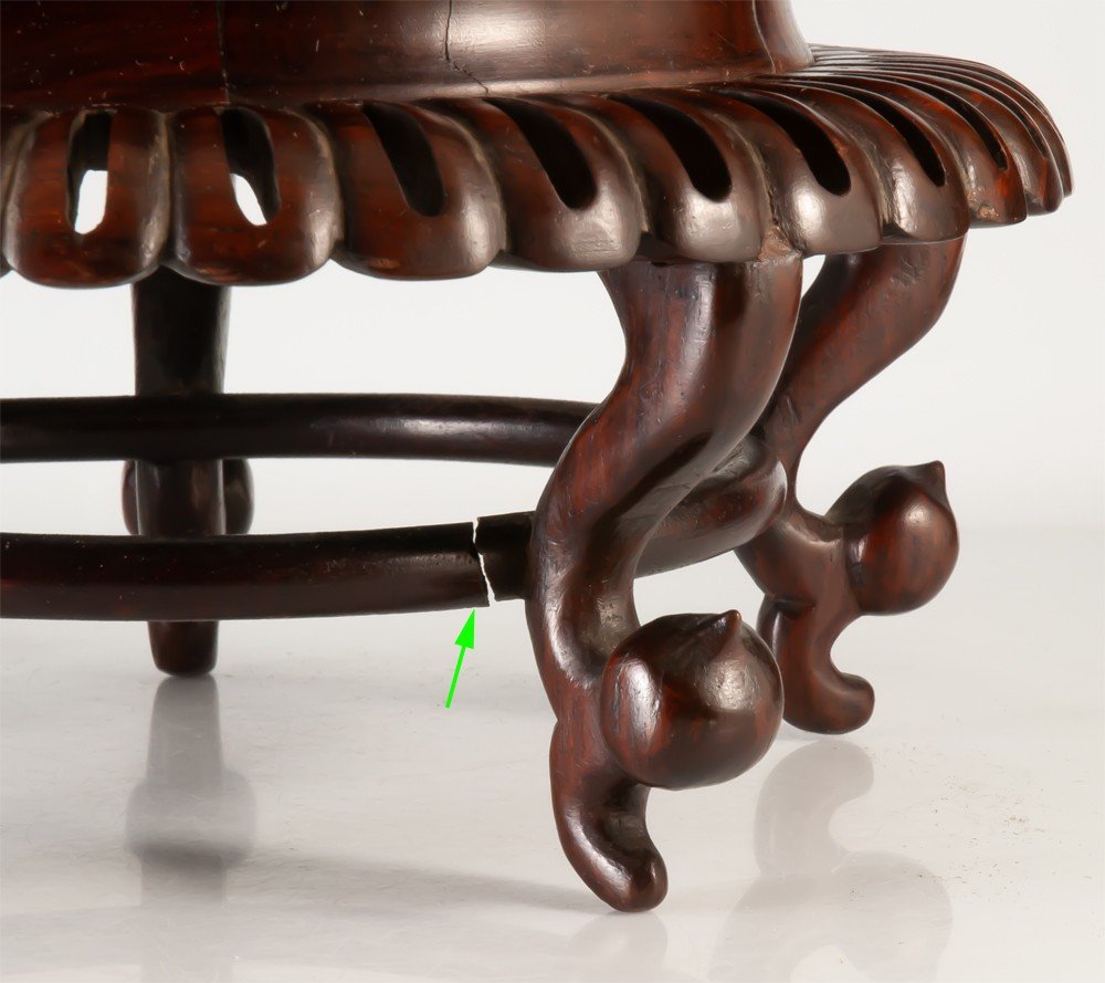 Socle En Bois Asiatique Pour Statue Ou Porcelaine / Chine / Japon-photo-5