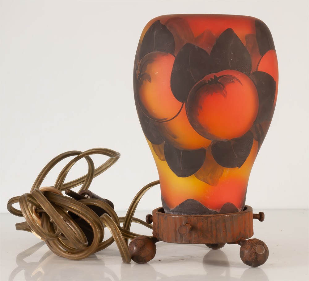 Devau ( 1925-1930 ) Veilleuse Aux Pommes , Brûle Parfum , Art Nouveau / Art Déco-photo-5