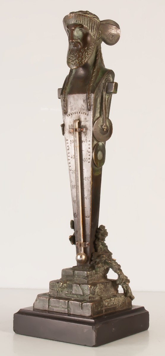 Bronze Thermometer Grand Tour Poseidon / Zeus-photo-2