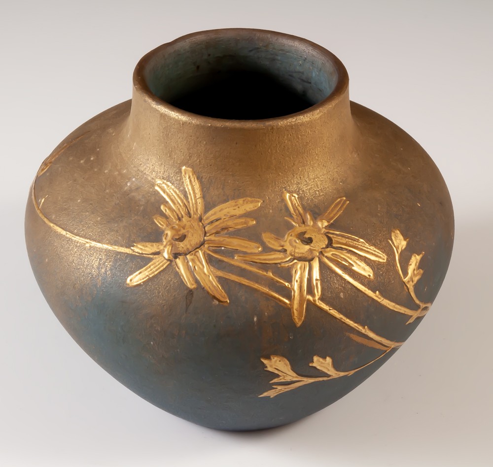 Clément Massier Golfe Juan Vase En Céramique / Grès Aux Fleurs-photo-2