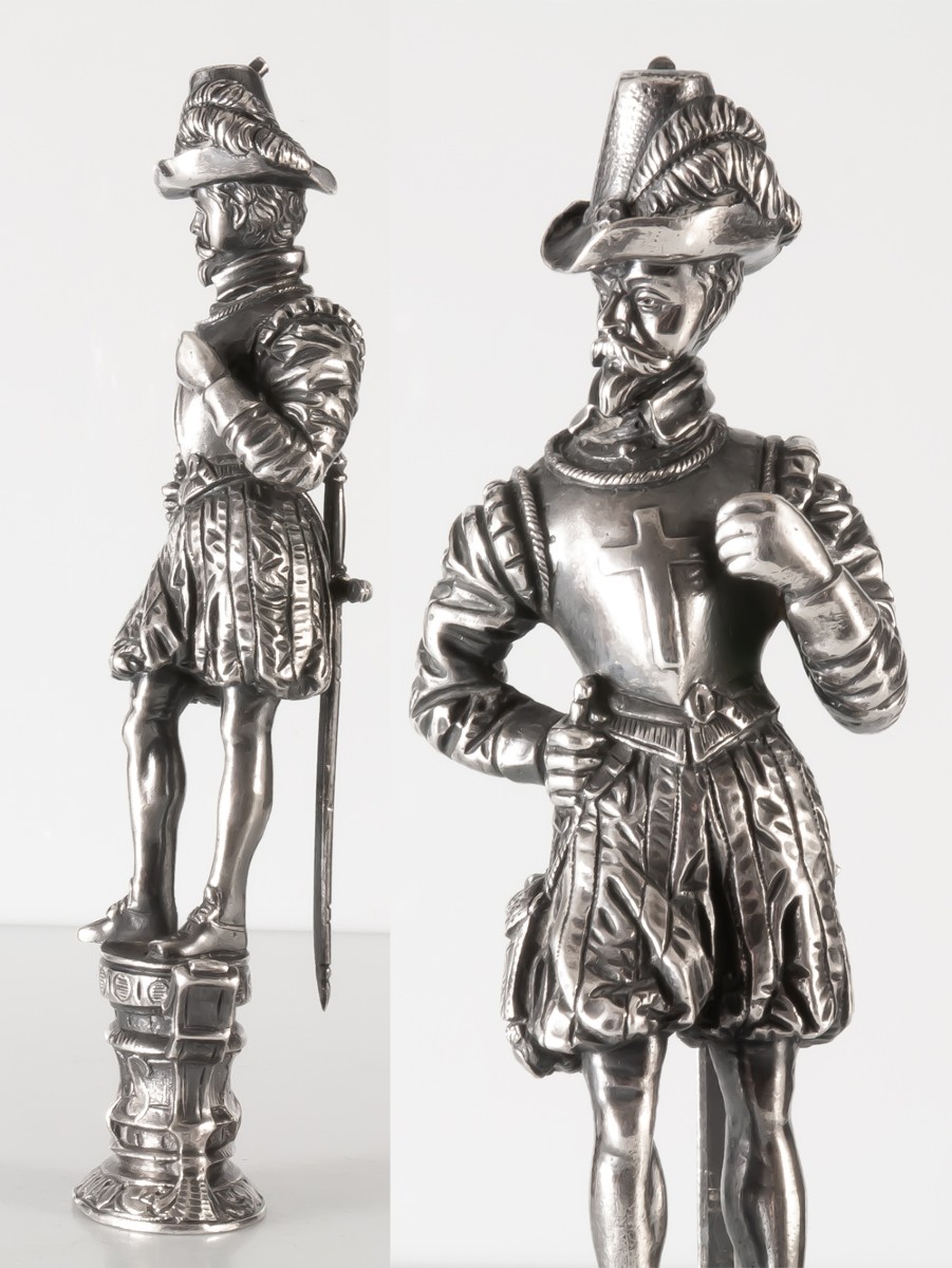 Large Silver-plated Bronze Sealing Stamp-photo-3