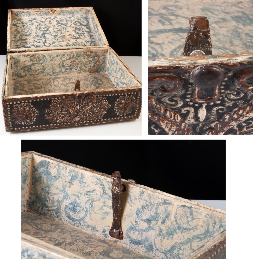 Coffret A Pastiglia Italie  XVIème ou XVIIème / Cassoni-photo-2