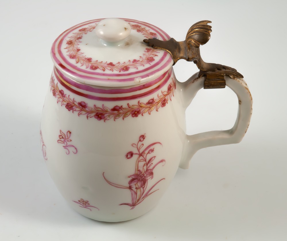 Mustard Pot Barrel Shape Porcelain China East India Company 18th Century-photo-3