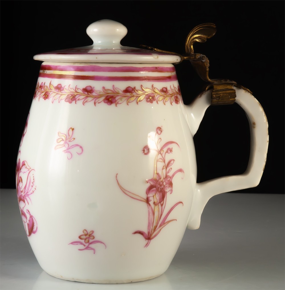 Mustard Pot Barrel Shape Porcelain China East India Company 18th Century-photo-4