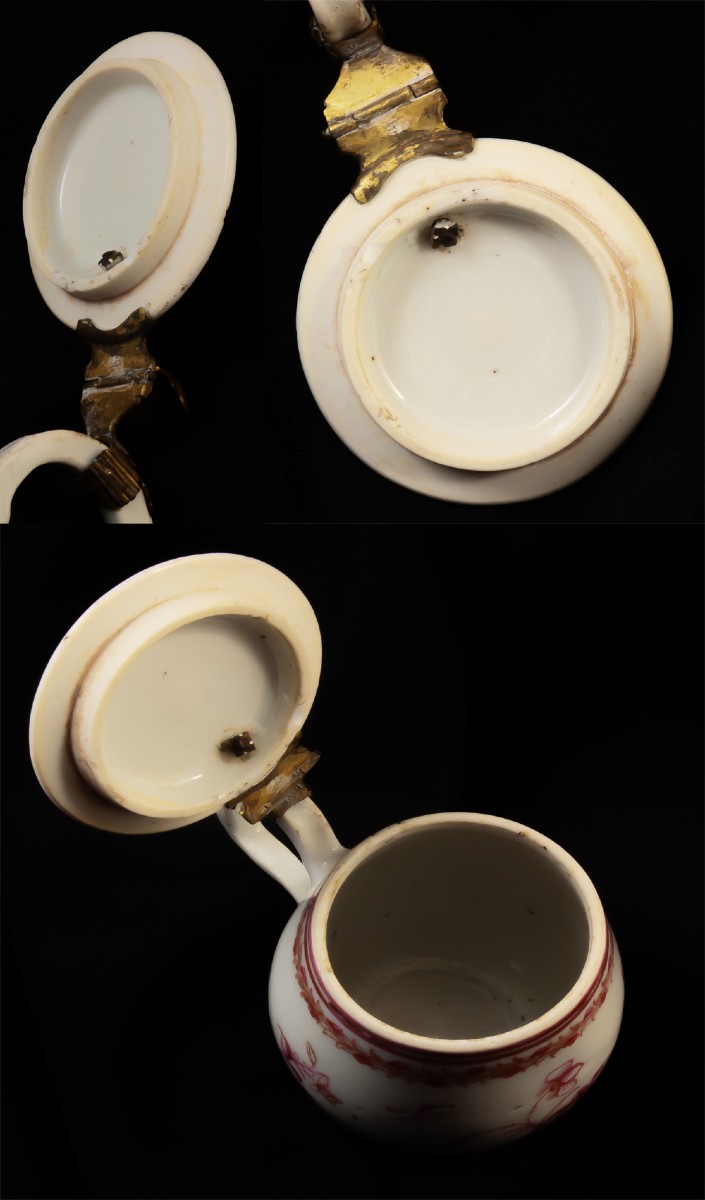 Mustard Pot Barrel Shape Porcelain China East India Company 18th Century-photo-4