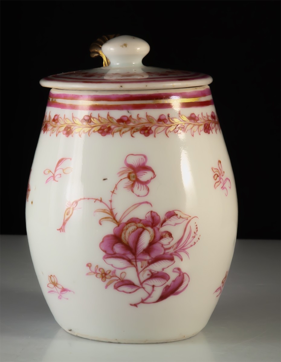 Mustard Pot Barrel Shape Porcelain China East India Company 18th Century