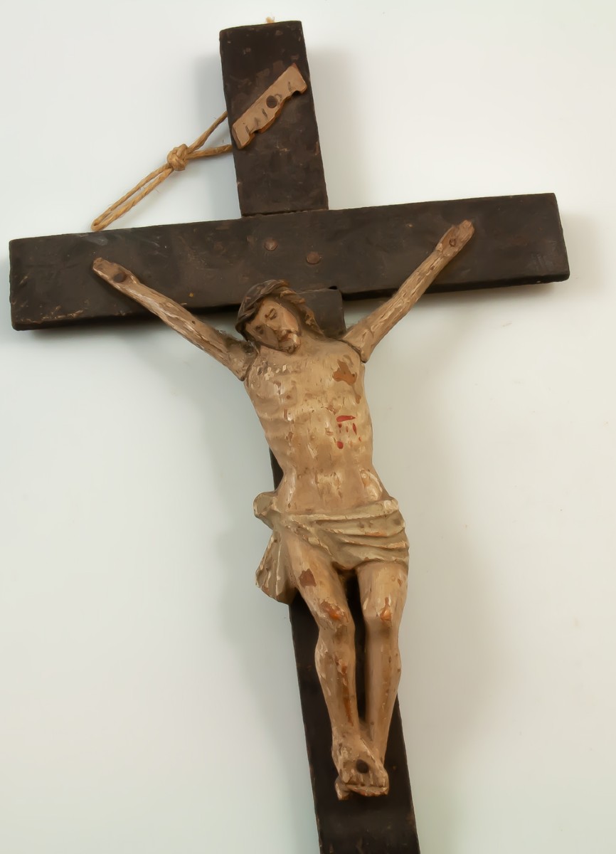 Christ En Bois Sculpté XVIIIème Art Populaire