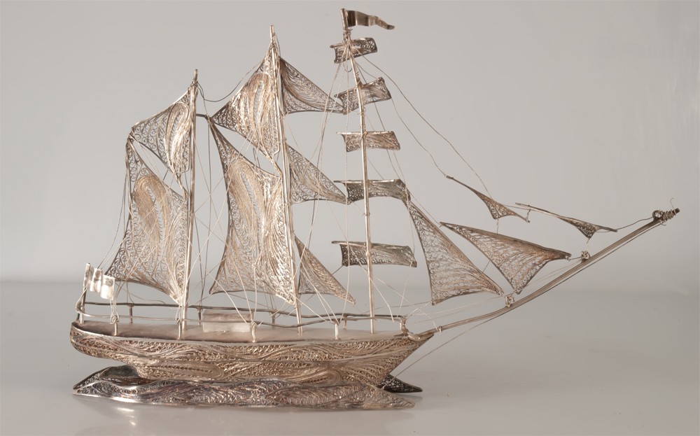 Filigree Silver Sailboat-photo-3