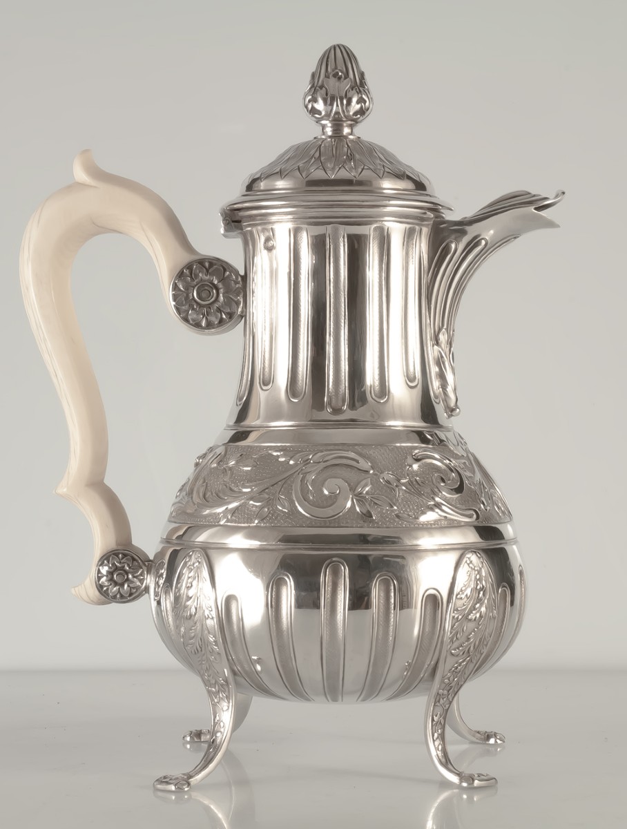 Selfish Coffee Pot, Solid Silver, Minerva Hallmark-photo-2