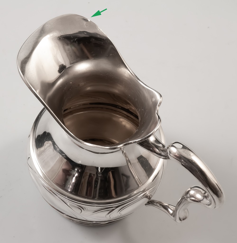 Art Nouveau Art & Craft Solid Silver Milk Jug-photo-1