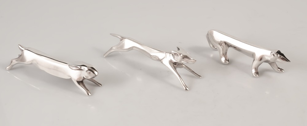 Gallia 12 Art Deco Knife Holders Wolf / Hare / Bear-photo-3