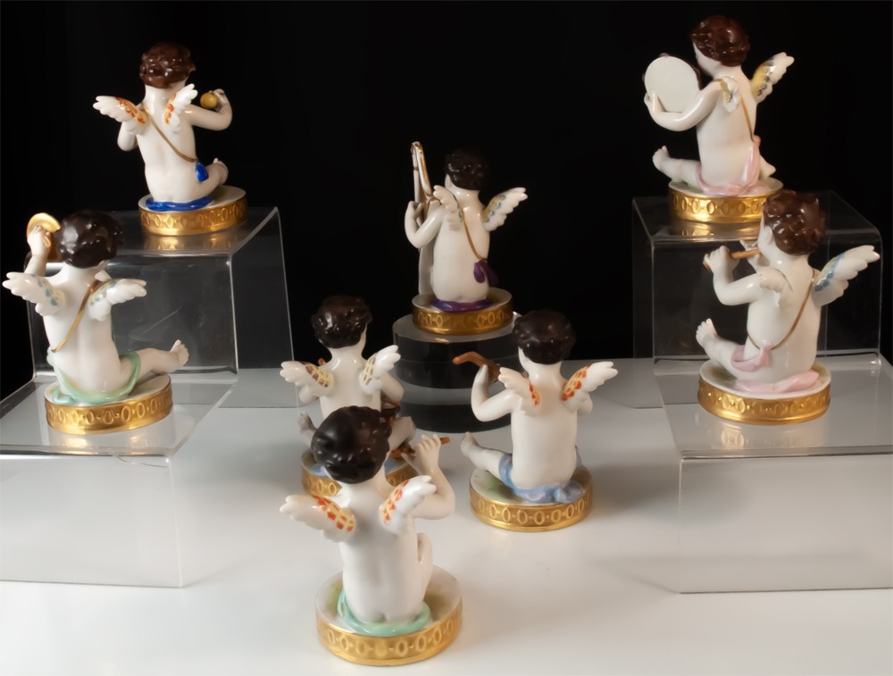 Orchestre d'anges musiciens en porcelaine allemande Thuringe Volkstedt-Rudolstadt-photo-1