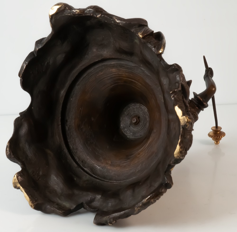 Impressive Bronze Native American Counter Bell-photo-4