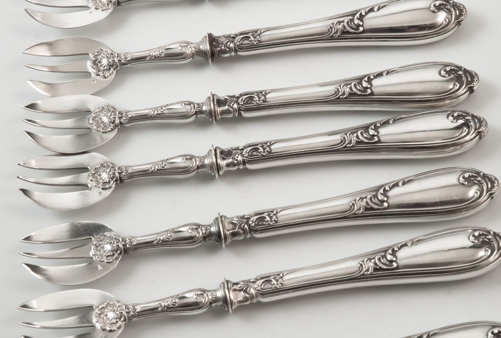 12 fourchettes à huître argent minerve-photo-4