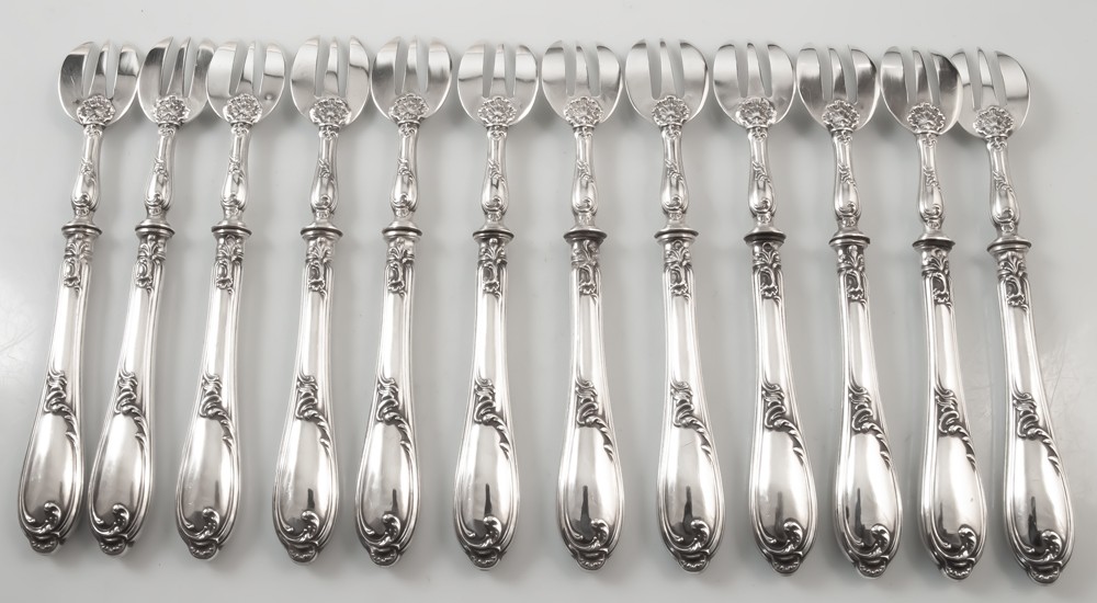 12 fourchettes à huître argent minerve-photo-1