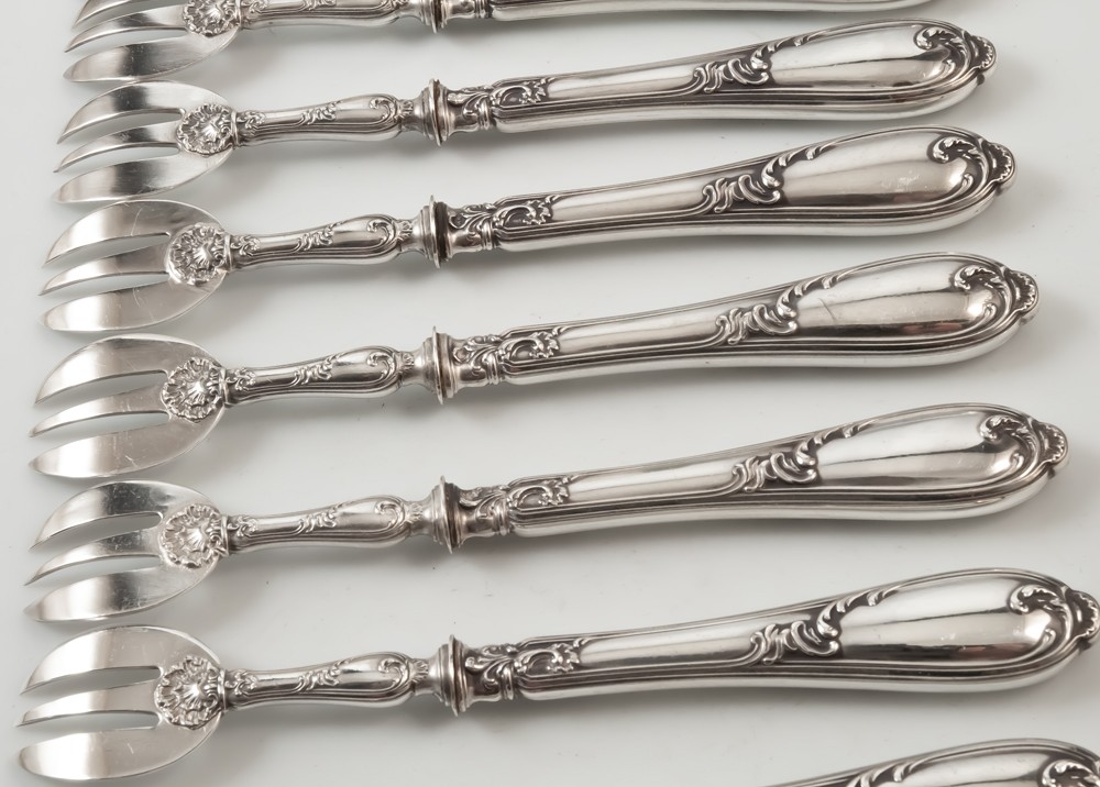 12 fourchettes à huître argent minerve-photo-3