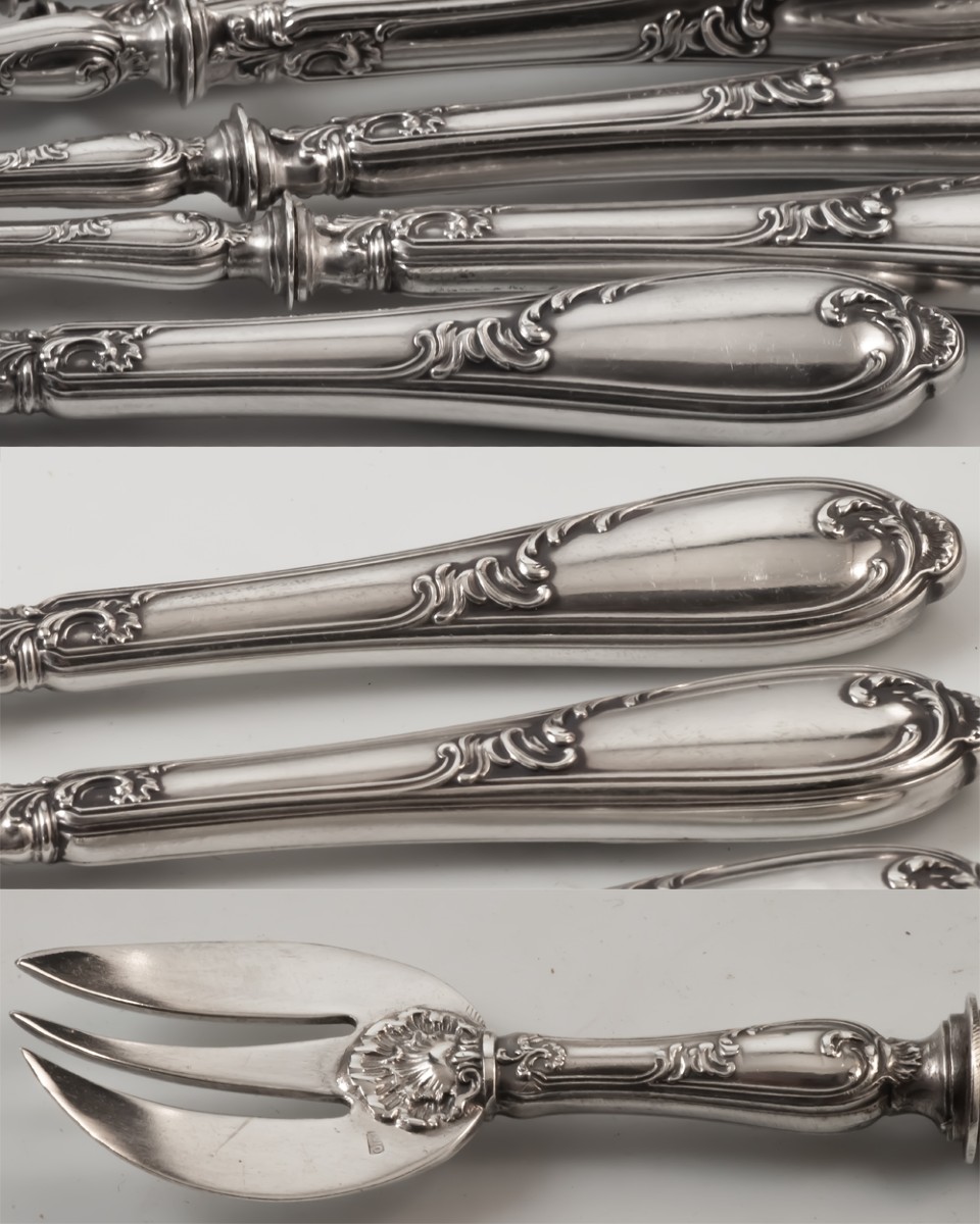 12 fourchettes à huître argent minerve-photo-4