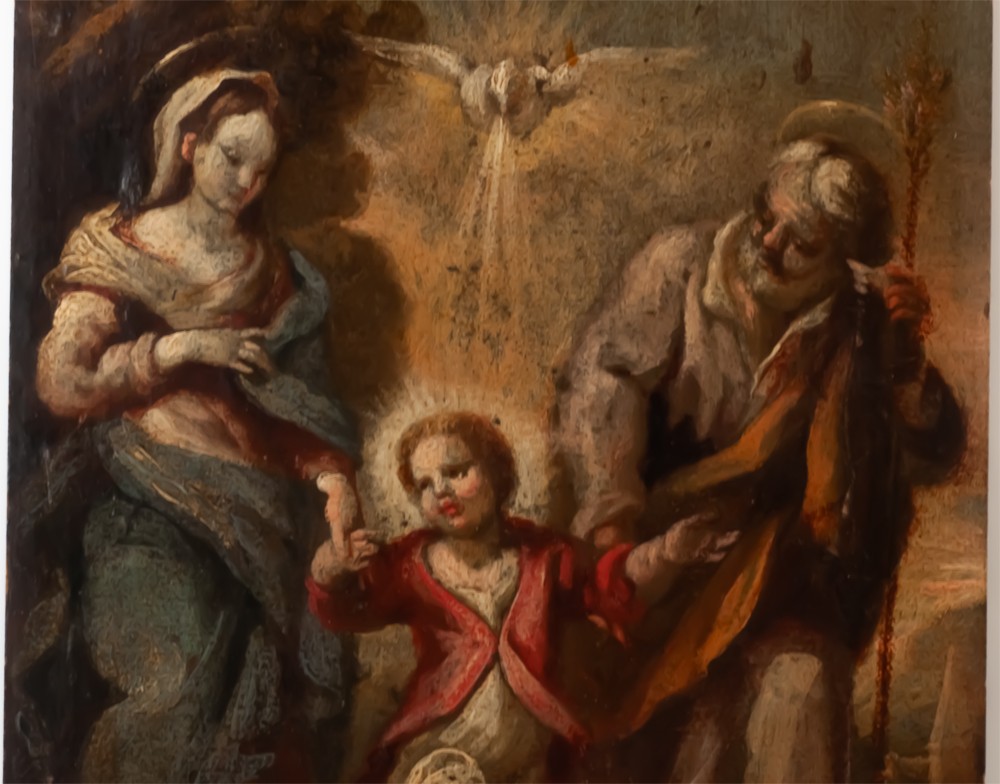 Le retour d'Egypte de la sainte famille Huile sur bois XVIIIè-photo-2