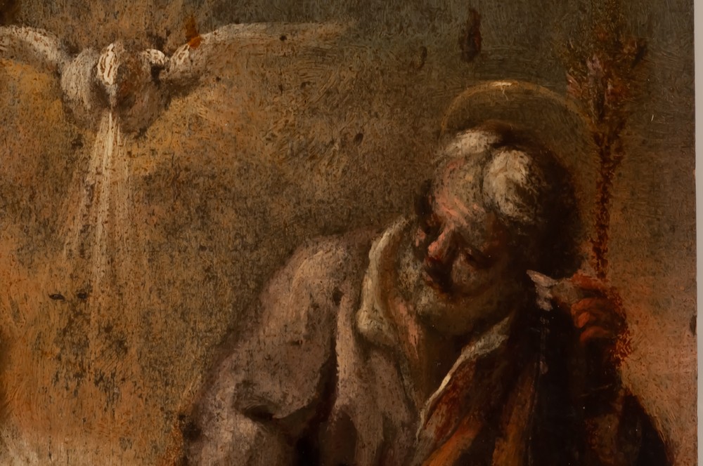 Le retour d'Egypte de la sainte famille Huile sur bois XVIIIè-photo-1