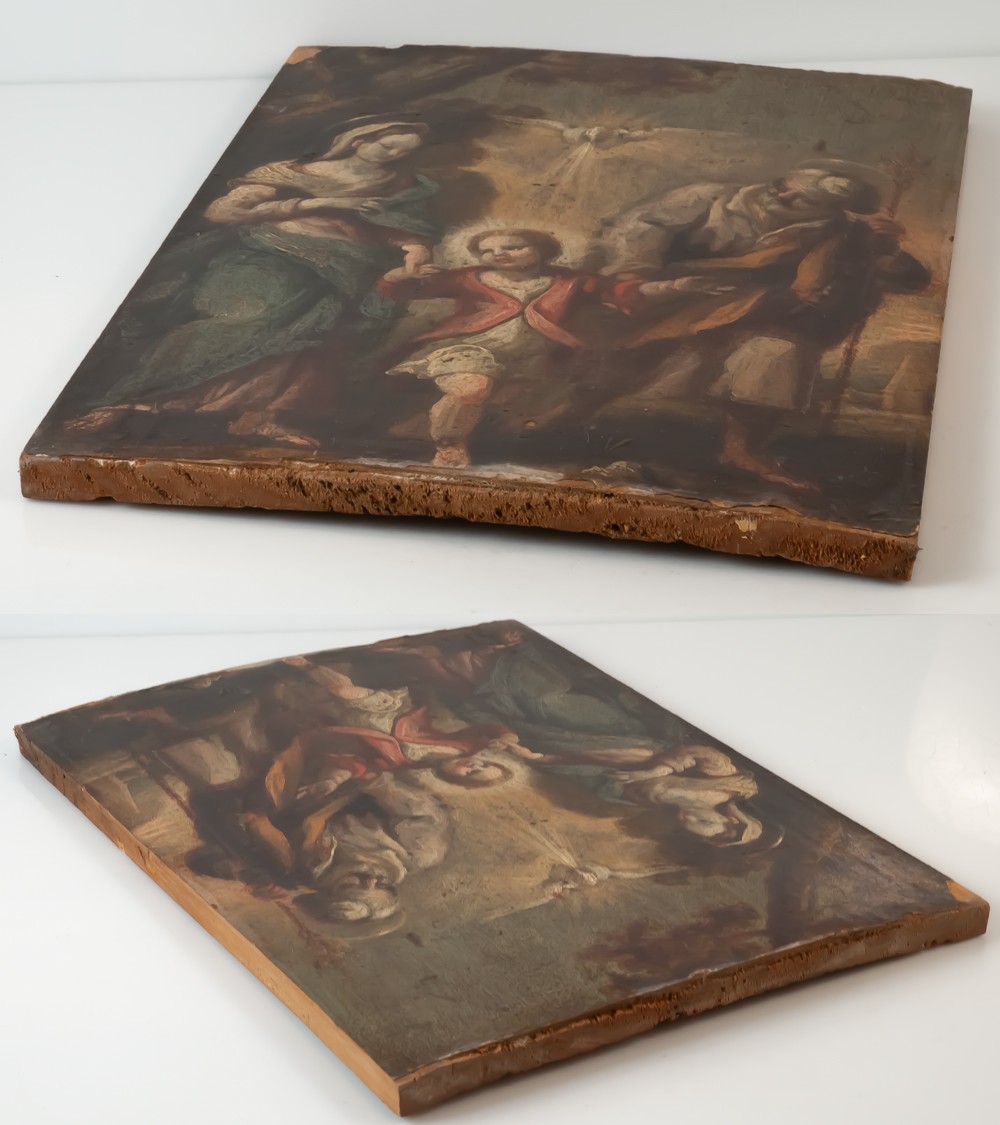 Le retour d'Egypte de la sainte famille Huile sur bois XVIIIè-photo-2