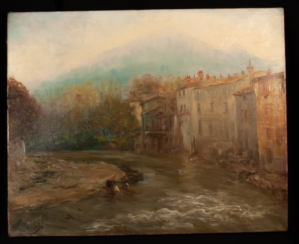 Houses On The Banks Of The River F Royer Vaison La Romaine (?) Vaucluse-photo-2