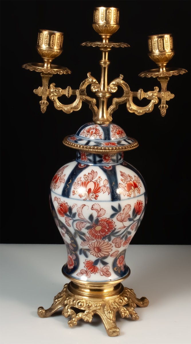 Candélabre en porcelaine du Japon Imari-photo-2