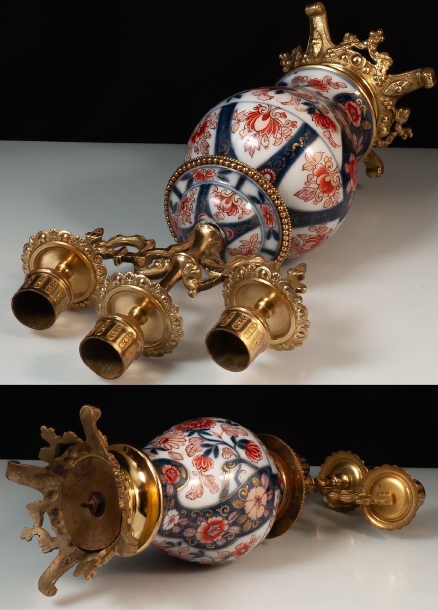 Candélabre en porcelaine du Japon Imari-photo-4