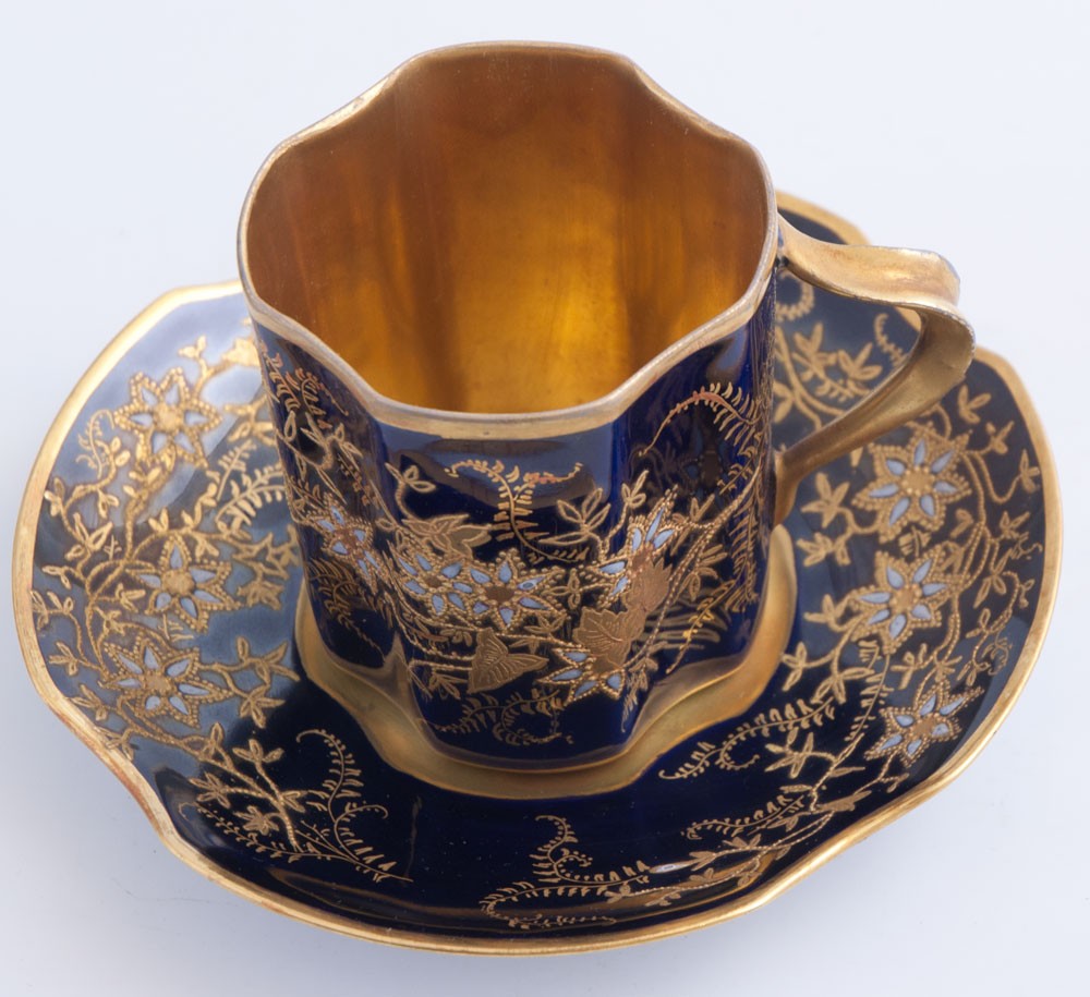 tasse à café / moka bleu de four Limoges-photo-2