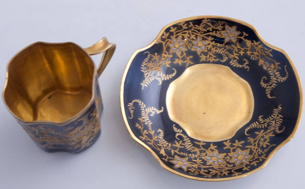 tasse à café / moka bleu de four Limoges-photo-3