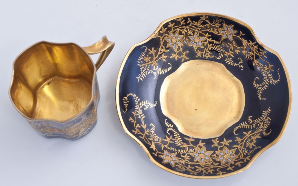 tasse à café / moka bleu de four Limoges-photo-4