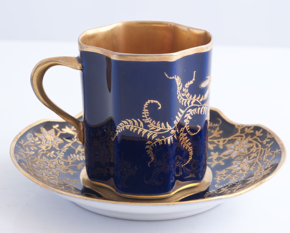 tasse à café / moka bleu de four Limoges-photo-2