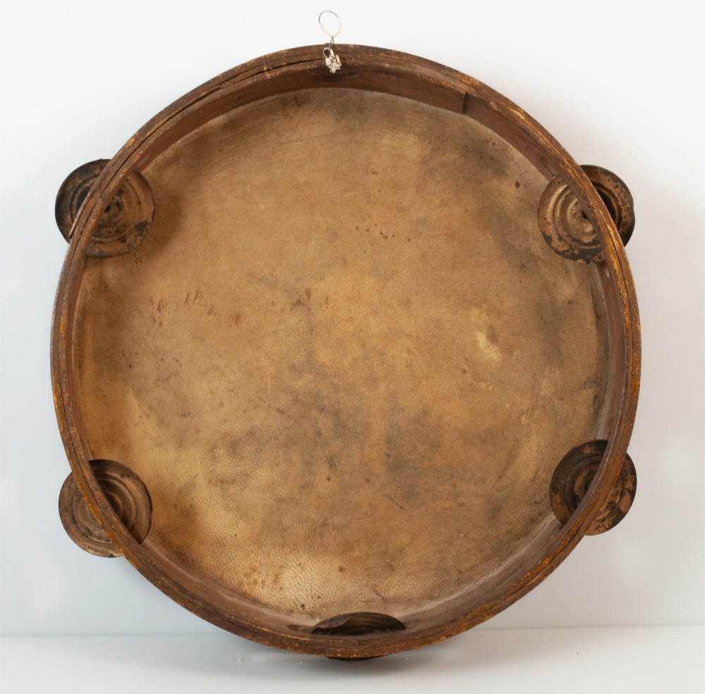 Tambourine Painted With Hunting Dogs, Brifauts-photo-2