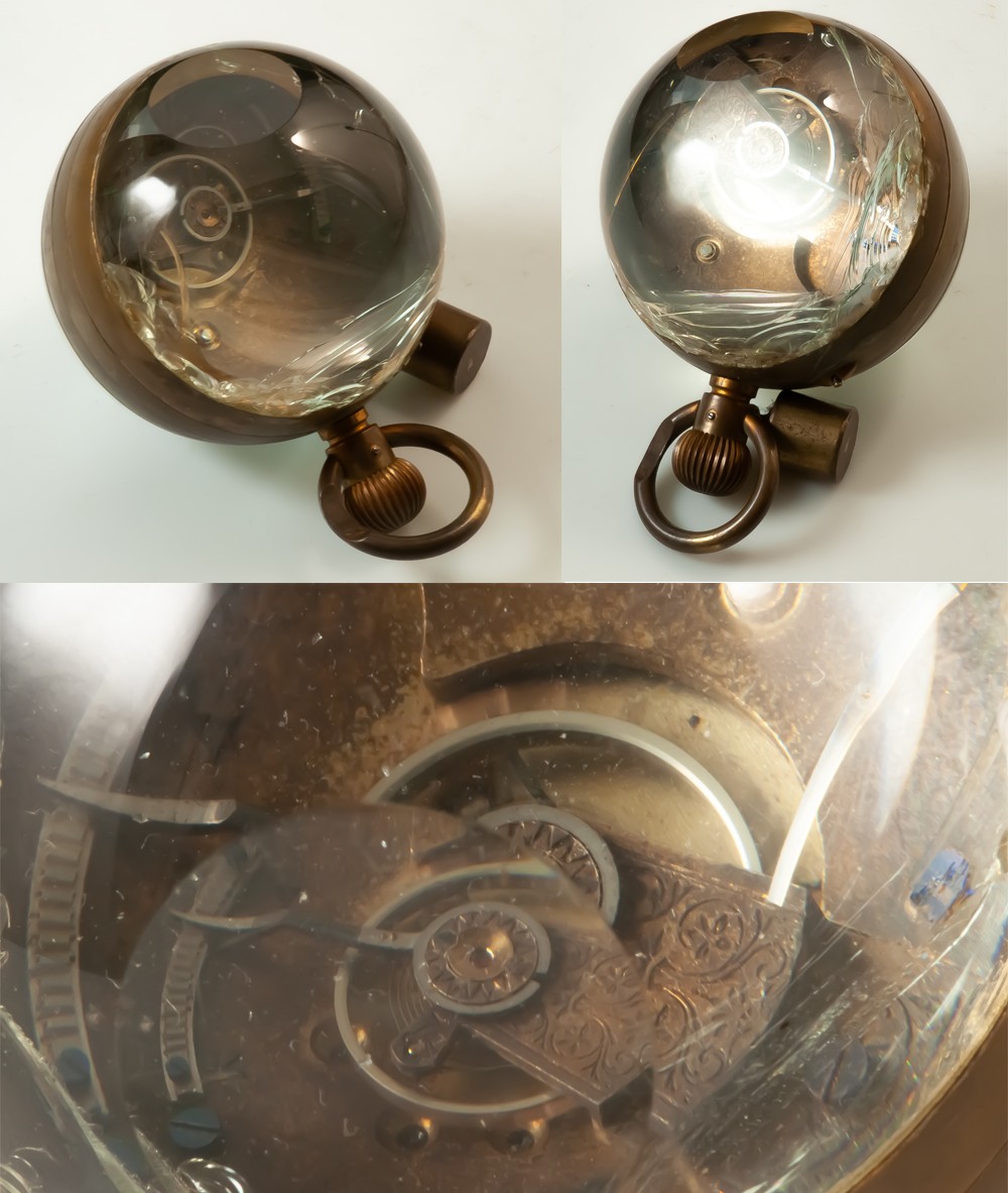 Porte montre en bronze avec montre aigle aux ailes déployées -photo-4