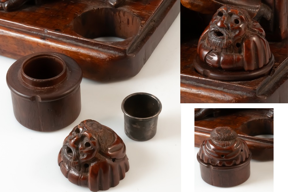 "La bague au doigt" encrier en bois sculpté-photo-2