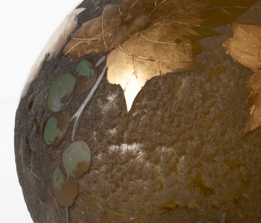 Legras vase boule aux raisins et feuilles de vigne-photo-4