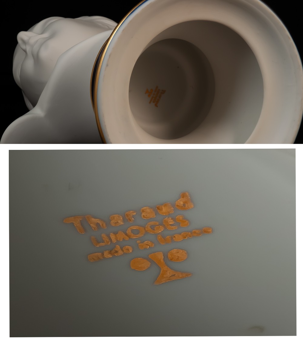 Grand buste en biscuit Louise Brongniart d'après Houdon H40CM  Tharaud Limoges-photo-2