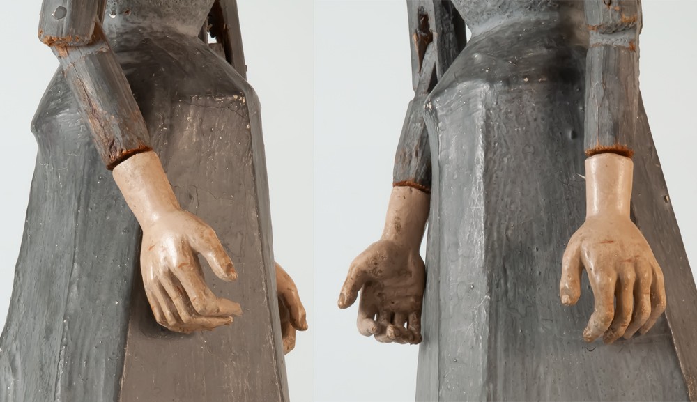 Capipote en bois et papier maché Christ Espagne Italie-photo-4
