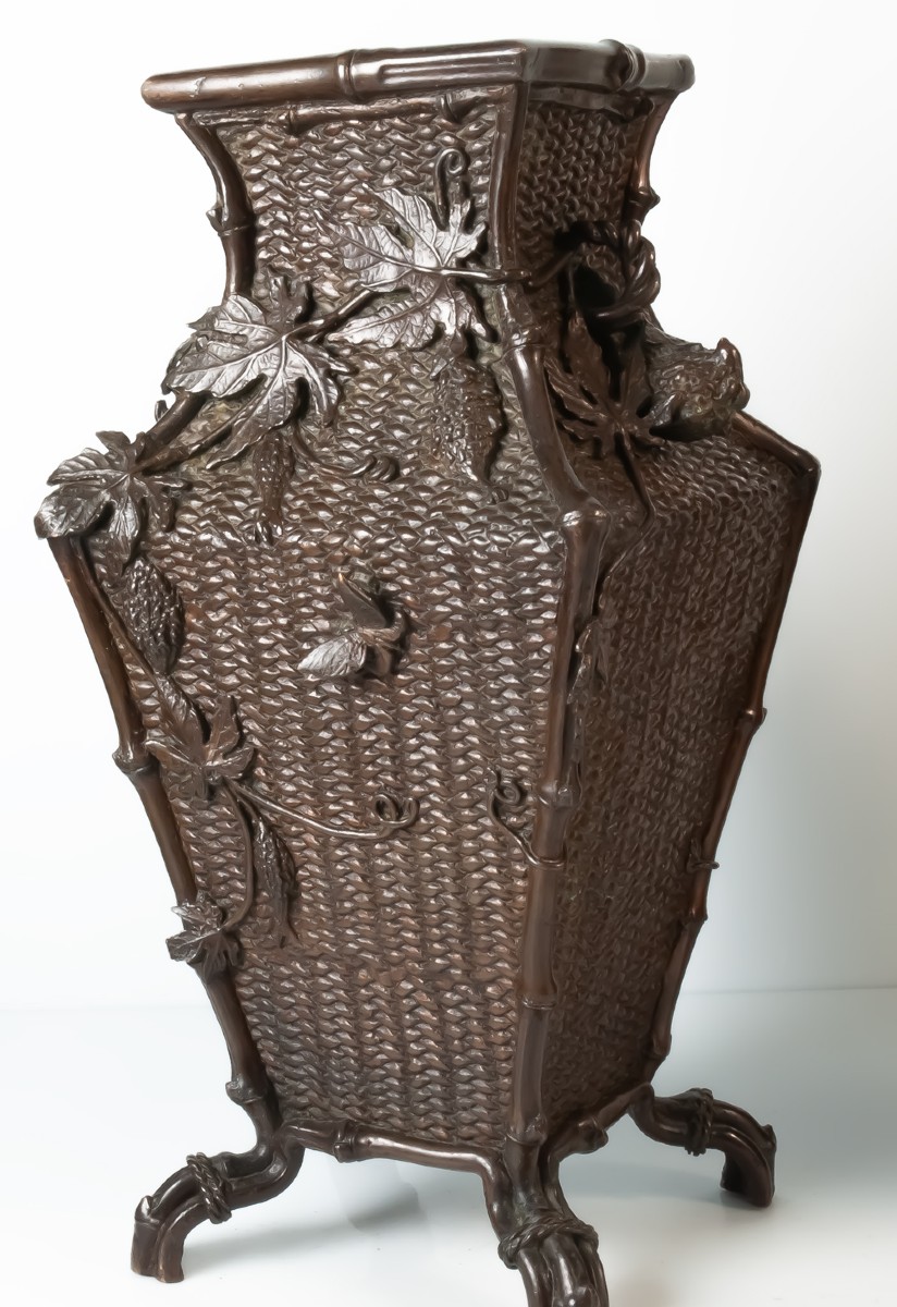 Japon paire de vases décor naturaliste-photo-3