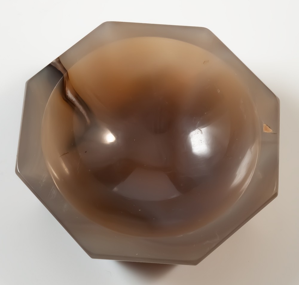 Mortier d'apothicaire en agate polie-photo-2