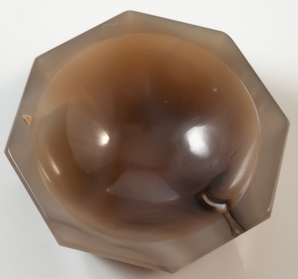 Mortier d'apothicaire en agate polie-photo-3